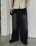Pin-Tuck Balloon Denim Pants