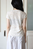 Rib lace knit top