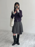 Unbalance Stripe Midi Skirt