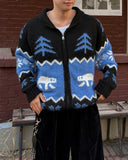 Winter wool knit zip-up