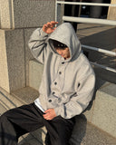 Rud double-button hooded zip-up