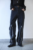 Tri fringe denim