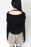 Cutout Halter Knit Top