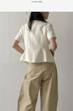 Twill Glass Boat Neck Jacket