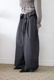 Roll-up button wide pants