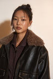 VINTAGE WASHED FUR LEATHER JACKET