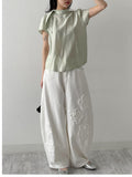 Floral Patch Balloon Wide Pants