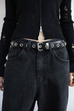 Eyelet cowhide belt