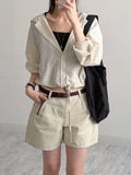 Melon Stripe Hood Shirt