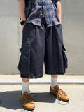 Non-fade Big Cargo Bermuda Denim