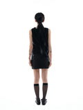 (W) ASYMMETRIC HOOD VEST
