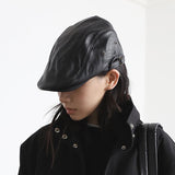 Leather hunting cap