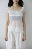 See-through ribbon sheer top