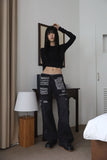 Gary dark black pants