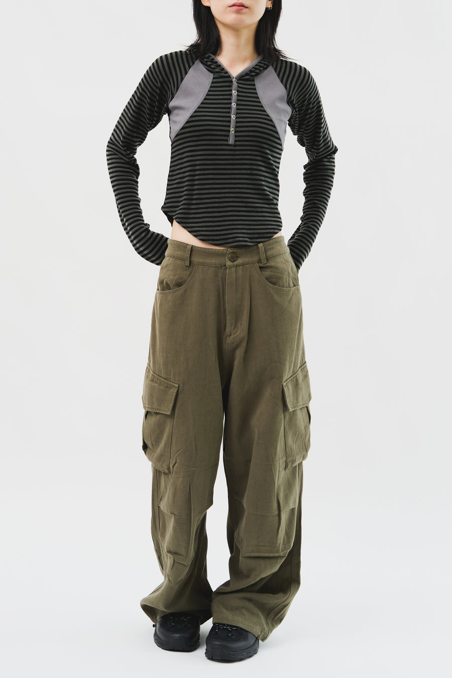 【HI FI FNK】Origin Washed Cargo Pants HI FI FNK(ハイファイファンク) - オリジンウォッシュ加工カーゴ