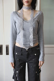 Poplar lace knit top