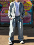 Two-Tuck Medium Washed Denim
