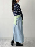 Lina Striped V-Neck Knit T-Shirt