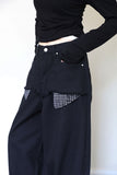 Check open pocket pants