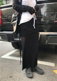 STRAP LAYERED WRAP SKIRT
