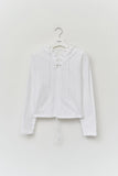 (W) Rim Eyelet Hooded Top