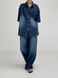 [unisex] Dart Washing Banding Long Denim Pants