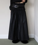 Marine leather long skirt