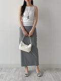 Striped Banding H-Line Long Skirt