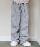 Dart pintuck wide pants