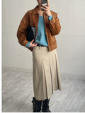Low Midi Pleated Skirt