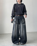 Hirai Black Maxi Wide Denim