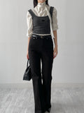 Ribbon Square Neck Knit Bustier