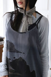 Graphic Chiffon Dying One Piece