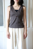 V rib sleeveless top