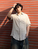 Sage Linen Half Shirt