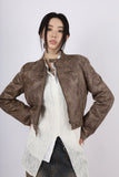 Suede Cropped Leather Jacket