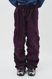 Glossy Shirring Cargo Pants