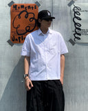 Crop Pocket Ring Short Sleeve Shirt