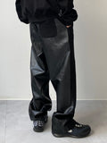 Half & Half Leather Sweatpants