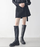 Manir Button Belt Skirt