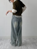 [unisex] 515 cat-washed wide denim pants