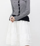 Blly Shirring Tiered Midi Skirt