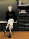 Texture See-through Knit Long-Sleeved T-Shirt
