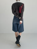 525 Cat Washing Bermuda Wide Denim