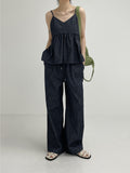 [non-fade] Frill Selvedge Bustier Sleeveless