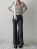 Ribbed Deep U-Neck Crop T-Shirt