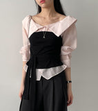Buttery Off-Shoulder Layered Blouse