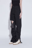 damage hole black jeans