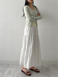 Layered Tiered Flare Long Skirt
