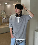 Moz Henley Neck Waffle Ringer Tee